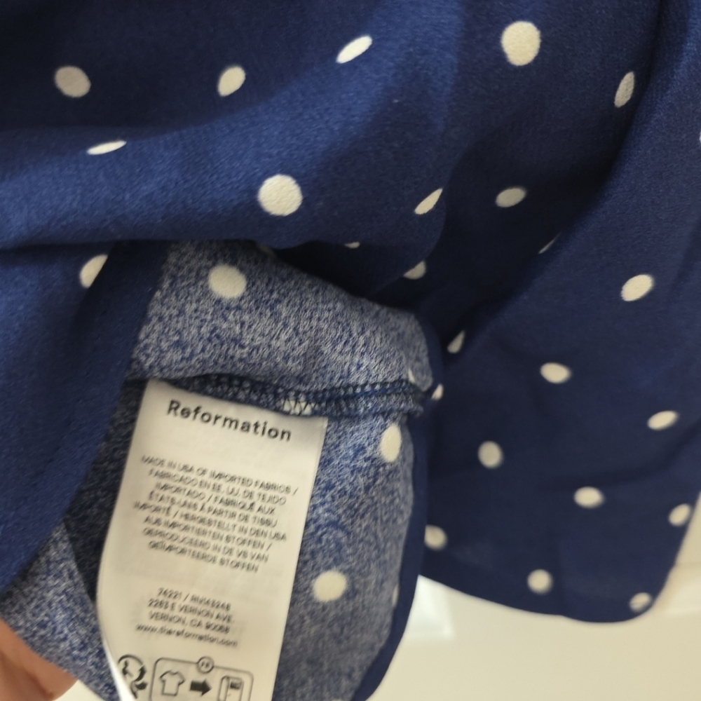 Reformation Calix Polka Dot Mini Dress M - Picture 8 of 8